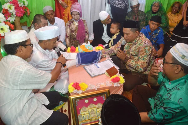 Tarakan Indonesia Липня 2018 Індонезійська Весільна Церемонія Зазвичай Проводиться Резиденції — стокове фото