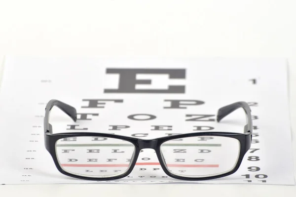 Eye Glasses Eyesight Test Chart Background Close — Stock Photo, Image