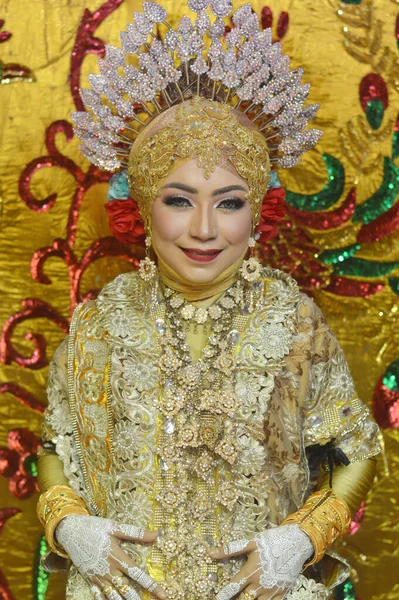 Tarakan Indonésie Décembre 2018 Portrait Une Belle Mariée Bugis Portant — Photo