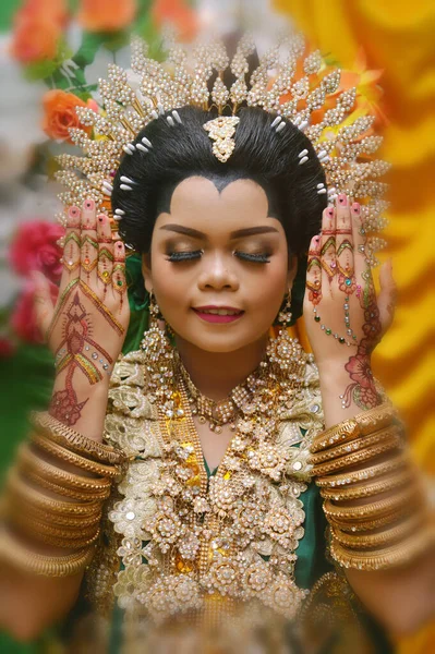 Tarakan Indonesia Spetember 2017 Portrait Beautiful Bugis Bride Wearing Traditional — 图库照片