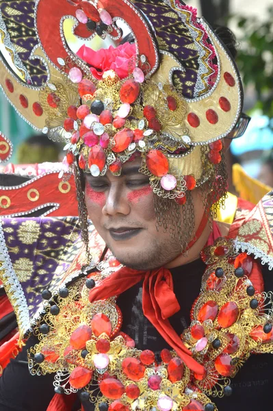 Tarakan Indonésia Julho 2018 Retrato Homem Indonésio Vestindo Roupas Carnaval — Fotografia de Stock