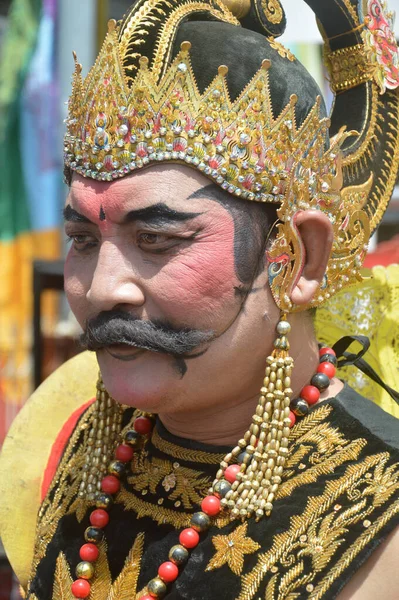 Tarakan Indonesia Lipca 2018 Portret Indonezyjskiego Jawajczyka Ubranego Marionetkę — Zdjęcie stockowe