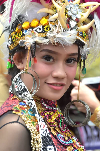 Tarakan Indonesia Července 2018 Portrét Krásných Indonéských Tanečnic Tradičních Šatech — Stock fotografie