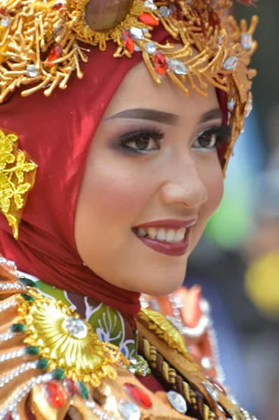 Tarakan Indonésia Julho 2018 Retrato Uma Bela Mulher Indonésia Sorrindo — Fotografia de Stock