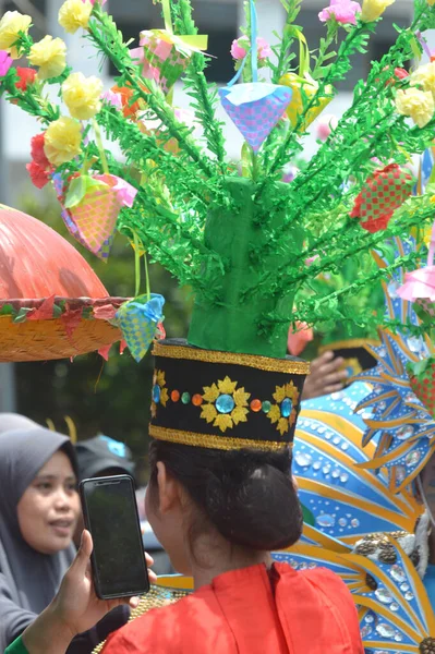 Tarakan Indonesia Juli 2018 Detaljerad Prydnad Indonesiska Traditionella Kläder Apeksi — Stockfoto