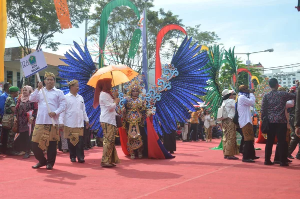 Tarakan Indonesie Července 2018 Průvod Účastníků Pochodoval Před Čestnými Stánky — Stock fotografie