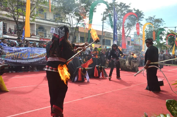 Tarakan Indonésia Julho 2018 Atração Das Artes Marciais Silat Diante — Fotografia de Stock