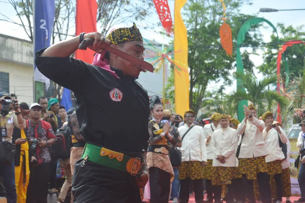 Tarakan Indonesia Luglio 2018 Attrazione Delle Arti Marziali Silat Fronte — Foto Stock