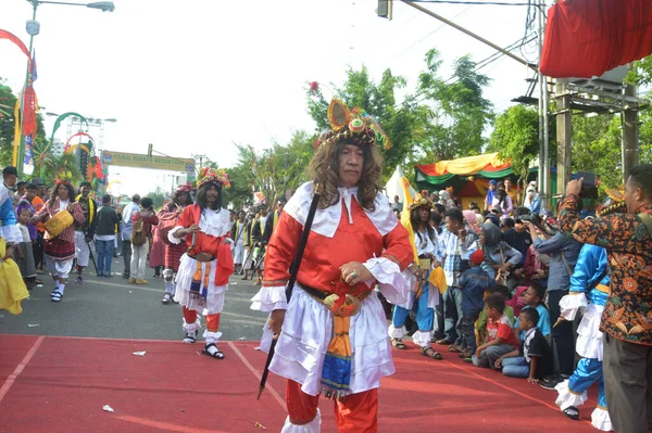 Tarakan Indonesia July 2018 Parade Participants March Front Stands Honor — 图库照片