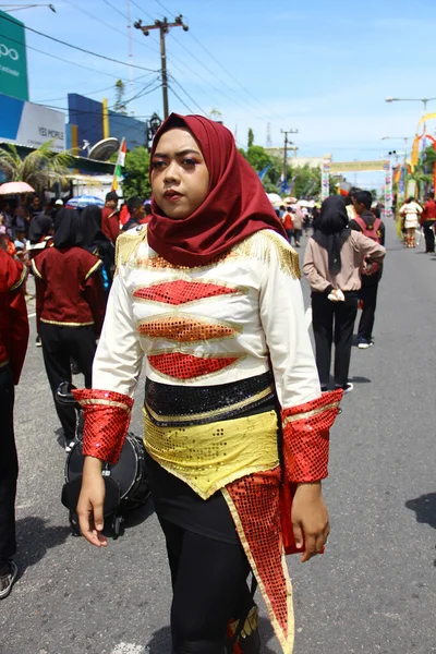 Tarakan Indonesia Julio 2018 Banda Tambores Abrió Desfile Apeksi — Foto de Stock