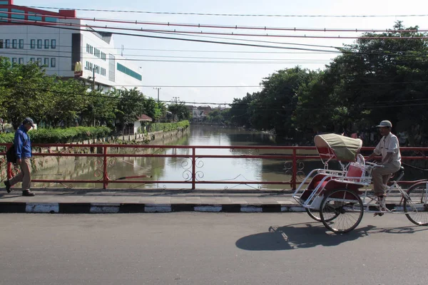 Jembatan Merah Puente Rojo Surabaya Puente Que Convirtió Icono Batalla — Foto de Stock