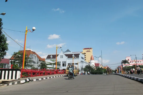 Jembatan Merah Eller Röd Bro Surabaya Bron Som Blev Ikonen — Stockfoto