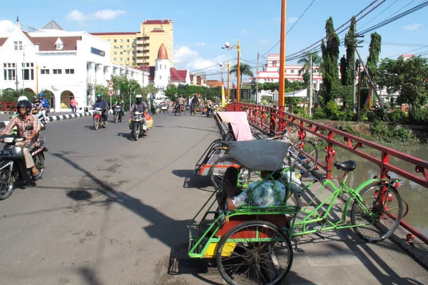 Jembatan Merah Lub Czerwony Most Surabaya Most Który Stał Się — Zdjęcie stockowe