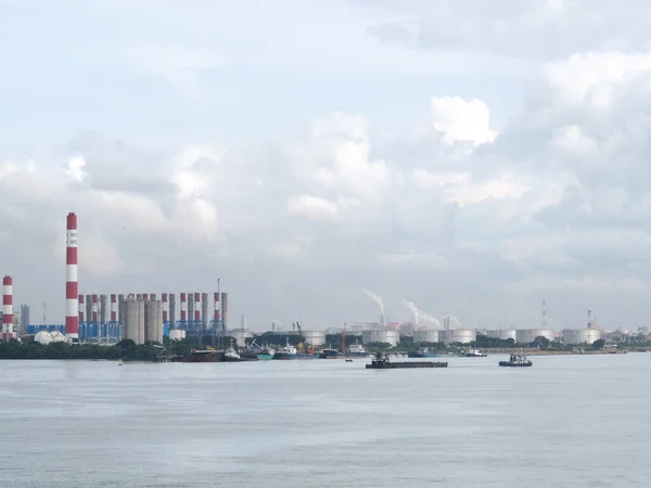 Surabaya Indonesia 24Th April 2013 Passing Tanker Ships Coastal Area — Stock Photo, Image