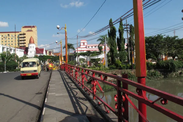 Jembatan Merah Atau Jembatan Merah Surabaya Jembatan Yang Menjadi Ikon — Stok Foto