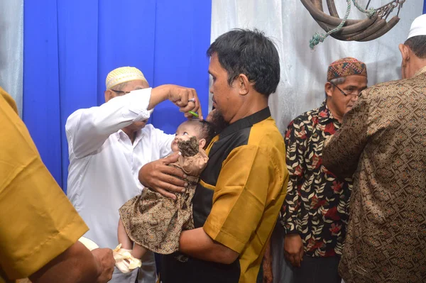 Tarakan Indonesia March 2020 First Haircut Muslim Babies Islam Called — Stock Photo, Image