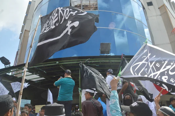 Tarakan Indonezya Kasım 2018 Tarakan Müslüman Grubunun Garut Tawhid Bayrağının — Stok fotoğraf