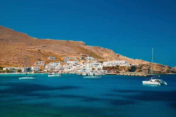 Karavostase Stad Folegandros Eiland Griekenland 2019 Uitzicht Karavostasis Stad Folegandros — Stockfoto