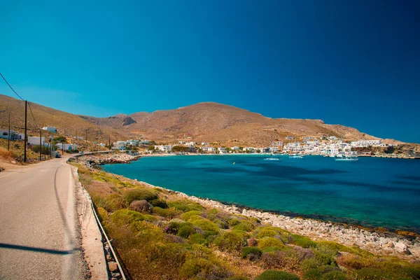 Blick Über Die Stadt Karavostasis Auf Der Insel Folegandros Griechenland — Stockfoto