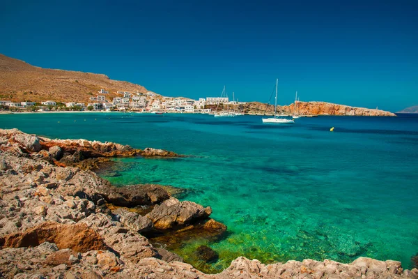 Blick Über Die Stadt Karavostasis Auf Der Insel Folegandros Griechenland — Stockfoto