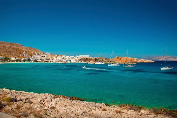 Blick Über Die Stadt Karavostasis Auf Der Insel Folegandros Griechenland — Stockfoto