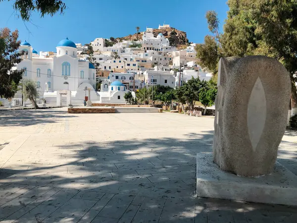 Stadt Ios Insel Ios Griechenland 2019 Blick Über Das Zentrale — Stockfoto