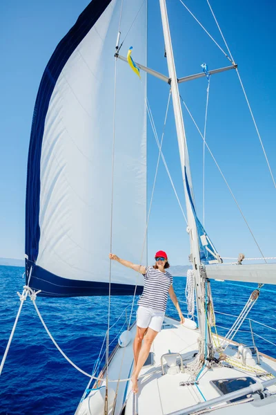 Woman relaxing On Yacht in Greece Stock Picture