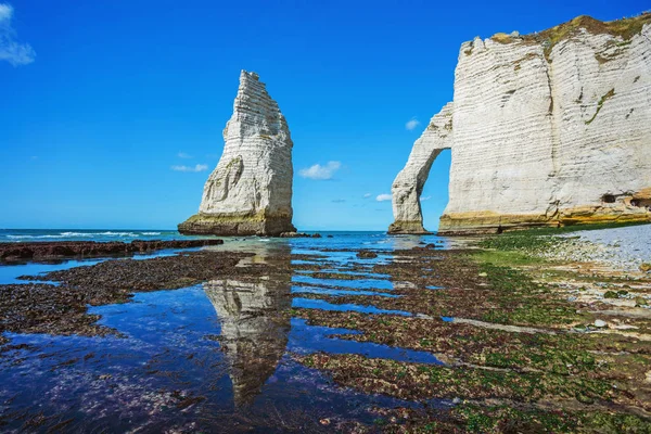 Bílé Útesy Etretat Západní Pobřeží Francie — Stock fotografie