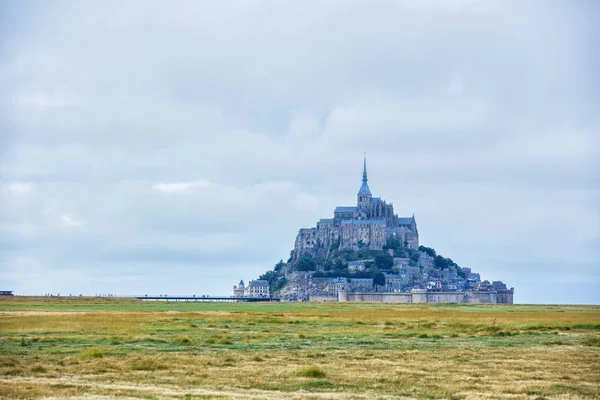 Kilátás nyílik a Mont Saint Michel, Normandia Franciaország — Stock Fotó