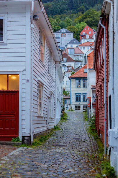 Bergen, Noruega. Vista de edifícios históricos. Património Mundial — Fotografia de Stock