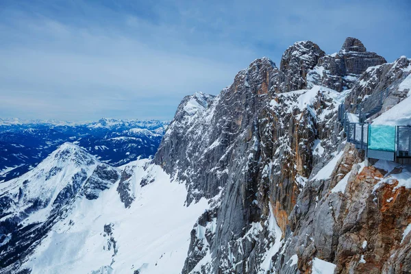 Picos da montanha no inverno, Alpes, Áustria — Fotografia de Stock