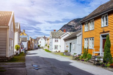 Norveç. Tarihi binalar görünümünü. Dünya Mirası