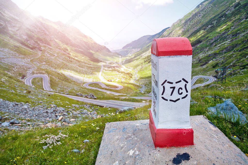 Transfagarasan pass in summer. Crossing Carpathian mountains in Romania, Transfagarasan is one of the most spectacular mountain roads in the world.