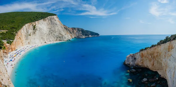 Veduta della spiaggia di Porto Katsiki, Lefkada Grecia — Foto Stock