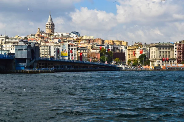 Istanbul Bosphorus Galata Tower Galata Bridge Afternoon Lines Muslim — Stock Photo, Image