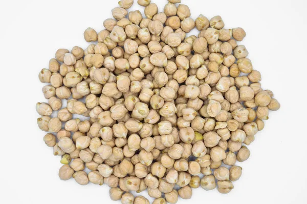 Organic Fresh Dry Chickpea Grains Uncooked Raw Isolated White Background — Stock Photo, Image