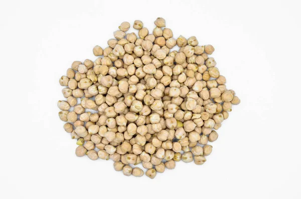 Organic Fresh Dry Chickpea Grains Uncooked Raw Isolated White Background — Stock Photo, Image