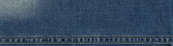 Cucitura Blu Denim Cotone Jeans Tessuto Texture Sfondo Carta Parati — Foto Stock