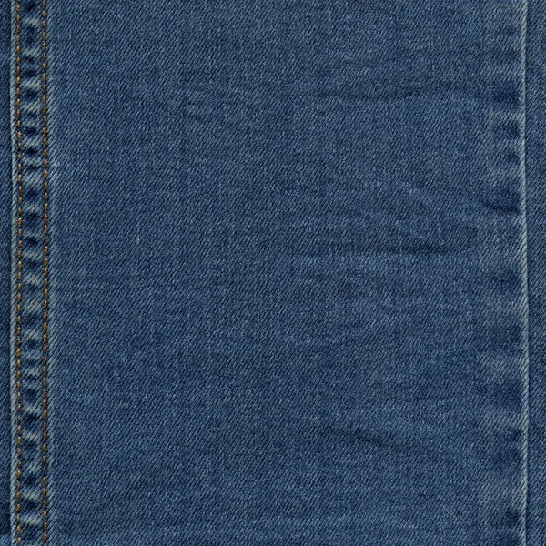 Costura Azul Jeans Algodão Jeans Tecido Textura Fundo Papel Parede — Fotografia de Stock