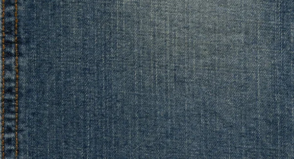 Costura Azul Denim Algodón Vaqueros Tela Textura Fondo Fondo Pantalla — Foto de Stock