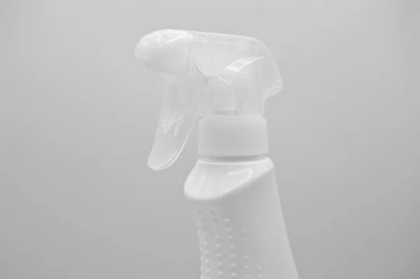 Flacone Detergente Spray Plastica Colore Bianco Cosmetico Contenitore Isolato Sfondo — Foto Stock