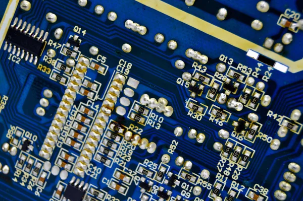 Yüksek teknoloji elektronik devre kartı, detaylı arkaplan çekimi