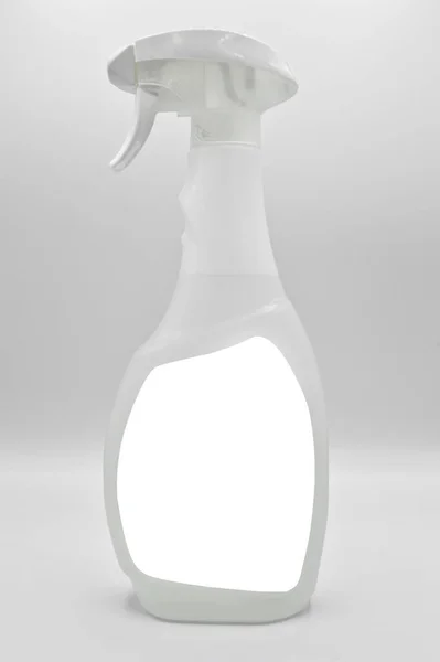 Wit Gekleurde Plastic Spray Reinigingsmiddel Fles Cosmetisch Container Geïsoleerd Witte — Stockfoto