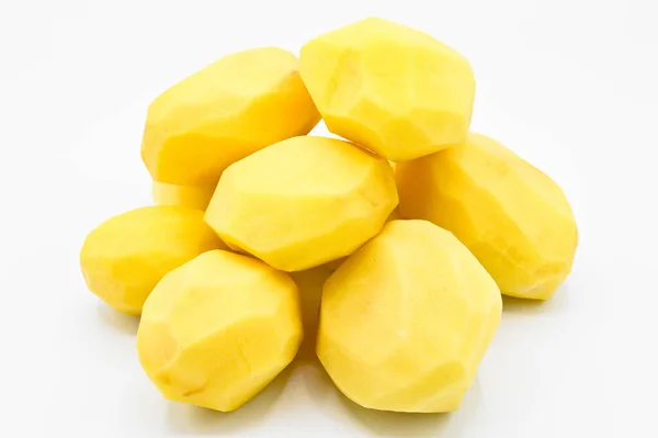 Verse Biologische Gepelde Gele Aardappelgroenten Koolhydraten Zetmeel Bron Gele Aardappel — Stockfoto