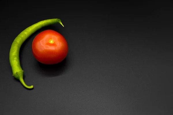 Färsk Välsmakande Tomat Och Grön Paprika Alla Ekologiska Tomater Färsk — Stockfoto