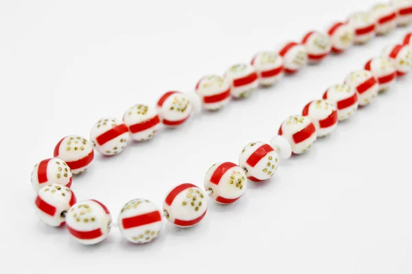 Rot Weiße Perlen Reihenfolge Kurzer Rosenkranz Tespih Tesbih Ein Wichtiges — Stockfoto