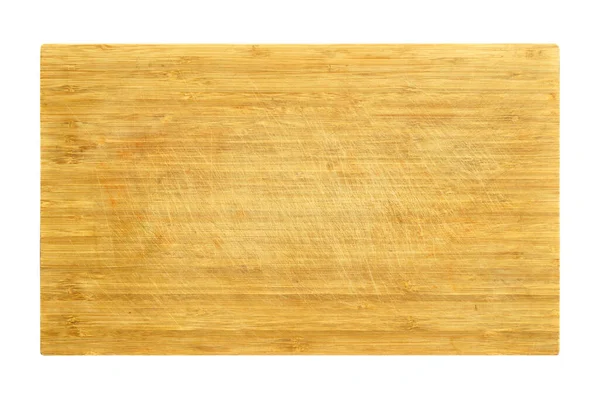 Naturalna Drewniana Deska Cięcia Bambusa Akcesoria Kuchenne Izolowane Białym Tle — Zdjęcie stockowe