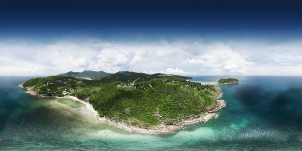 360 panorama, Top view of beautiful lanscape over island — Stock Photo, Image