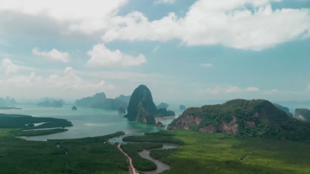 Flygfoto över Toh Li View Point, provinsen Phang-Nga, Thailand — Stockvideo