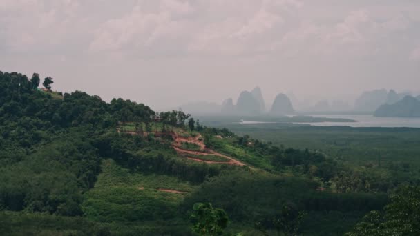 Tiro panorâmico de Toh Li View Point, Província de Phang-Nga, Tailândia — Vídeo de Stock